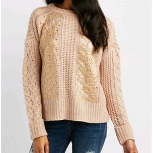 Gold chested knit sweater